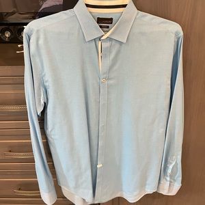 Zara Light Blue Slim Fit Button Down Shirt size XL